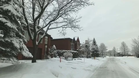 Winter Driving After A Snow Fall in Montreal 스톡 동영상 75319839