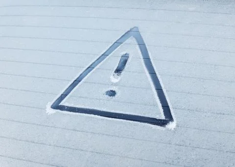 Winter Driving - Caution! 스톡 사진