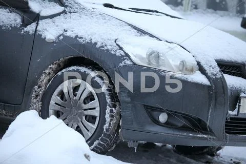 Winter driving conditions Stock Photos