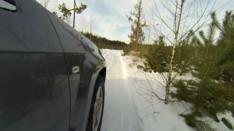 Winter driving in the country 스톡 동영상 35740984