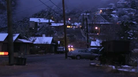 Winter Driving at Dusk Stock Footage 12732840