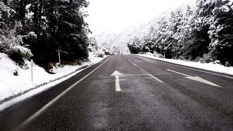 Winter driving Stock Footage 88765834