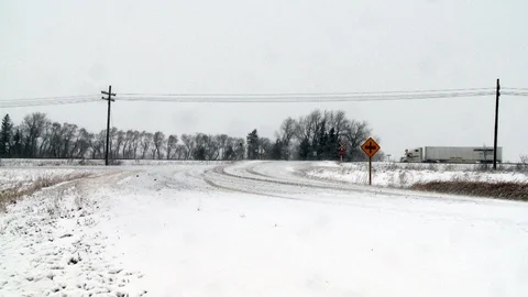 Winter Driving, Manitoba, Canada Stock Footage 113201527