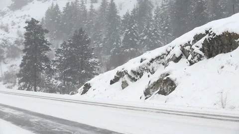 Winter Driving Snow Stock Footage 156574724