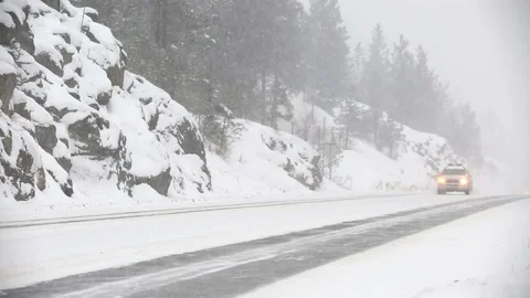 Winter Driving Snow Video stock 156575288