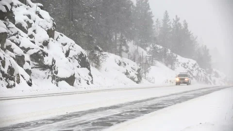 Winter Driving Snow Stock Footage 156575590