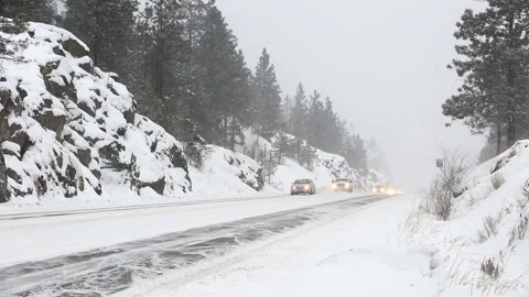 Winter Driving Snow Stock Footage 156576557
