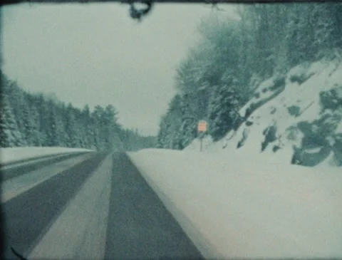 Winter Driving Super 8 4 Stock Footage 221439426