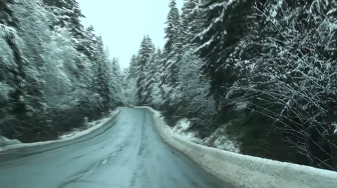 Winter Driving Van.Isle. .m2ts Stock Footage 1086559