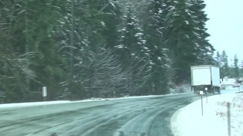 Winter Driving Van.Isle..m2ts Stock Footage 1086513