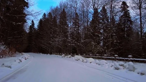 Winter Driving - Winter Road Video stock 83238059