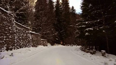Winter Driving - Winter Road Stock Footage 83238084