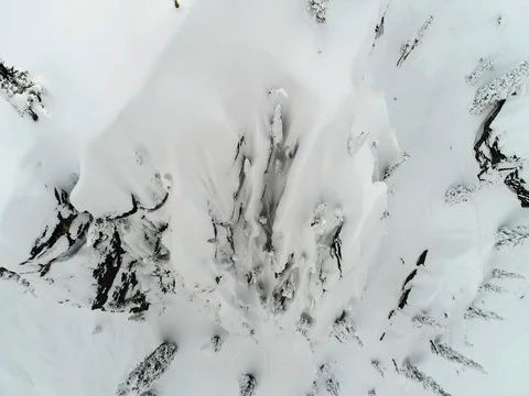 Winter Drone over Cliffs 6K Stock Footage