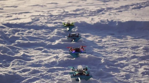 Winter drone race Stock-Footage 100980432