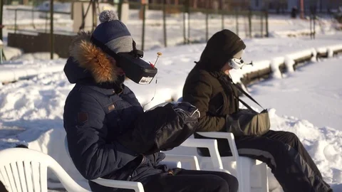 Winter drone race Stock-Footage 100980434