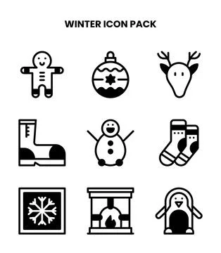 Winter DuoTone Design Icons Pack Stock Illustration