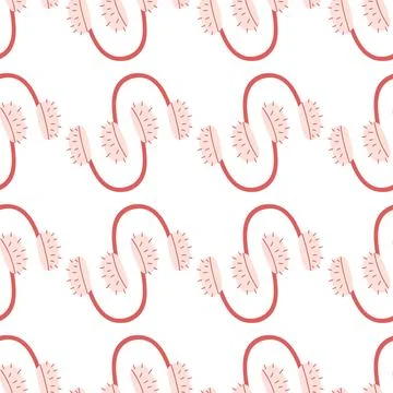 Winter earmuffs seamless pattern vector background with cute fluffy pink ear イラスト素材