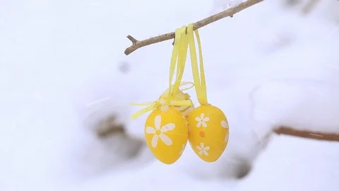 Winter Easter background Video stock 87569853