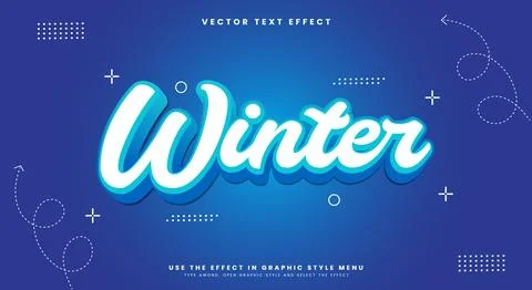 Winter editable text effect Template Stock Illustration