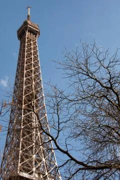 Winter eiffel tower 스톡 사진