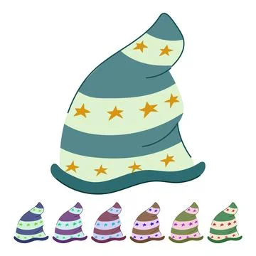 Winter elf santa hat vector cartoon graphic Stock Illustration