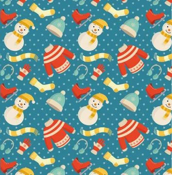 Winter essentials pattern Stock Illustration