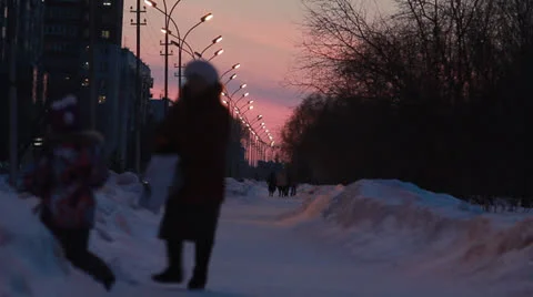 Winter evening 動画素材 22454580