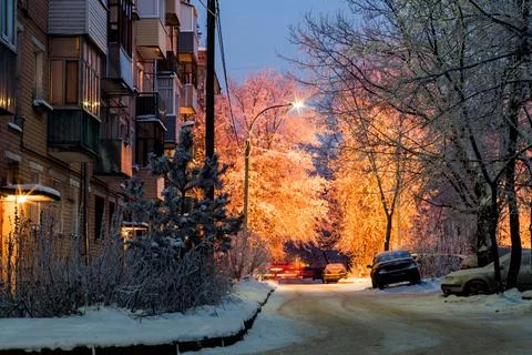 Winter Evening Glow Stock Photos