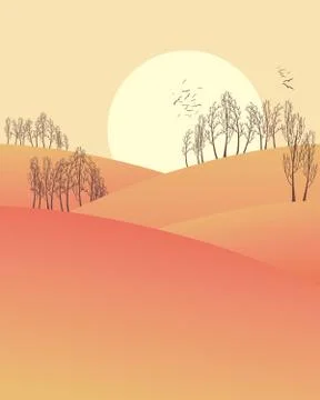 Winter evening Stock Illustration