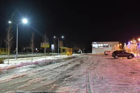 Winter evening Stockfoto's