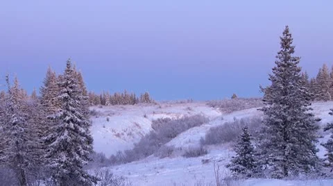 Winter Evening Static Scenic 1 Stock Footage 9026407