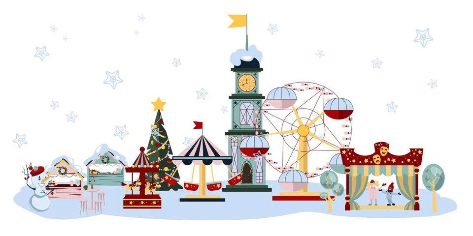 Winter Fair Set Stock Illustration