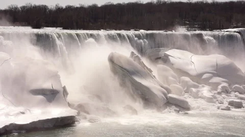 Winter at the Falls Stock Footage 41504882