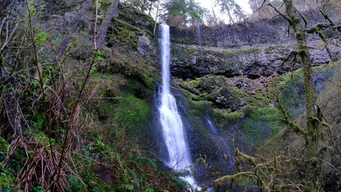 Winter Falls, Silver Falls State Park, Oregon - Fisheye Stock Footage 74249253