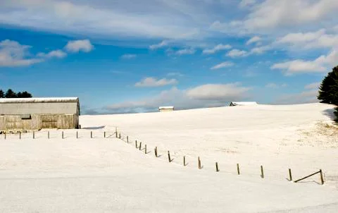 Winter farm Stock Photos