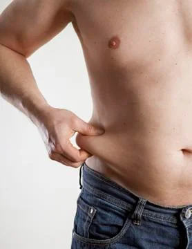 Winter fat man Stock Photos