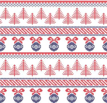 Winter festive Christmas knitted pattern woolen knitted Stock-Illustration