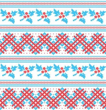 Winter festive Christmas knitted pattern woolen knitted Stock Illustration