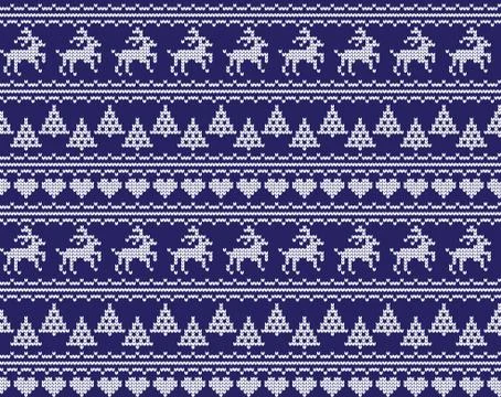 Winter festive Christmas knitted pattern woolen knitted Illustrazione stock
