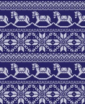 Winter festive Christmas knitted pattern woolen knitted Stock Illustration