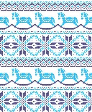 Winter festive Christmas knitted pattern woolen knitted Stock Illustration