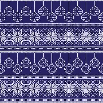 Winter festive Christmas knitted pattern woolen knitted Stock-Illustration