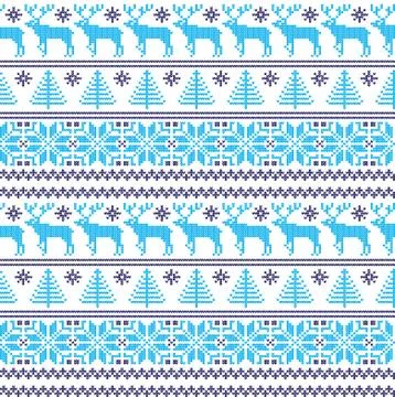 Winter festive Christmas knitted pattern woolen knitted Illustrazione stock