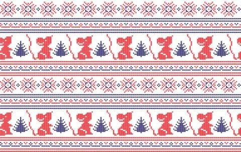 Winter festive Christmas knitted pattern woolen knitted Illustrazione stock