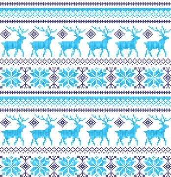Winter festive Christmas knitted pattern woolen knitted Illustrazione stock