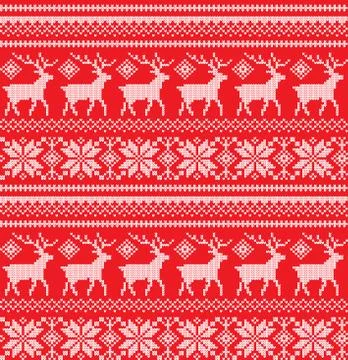 Winter festive Christmas knitted pattern woolen knitted Stock Illustration