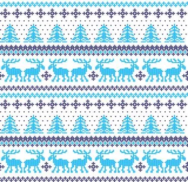 Winter festive Christmas knitted pattern woolen knitted Stock Illustration