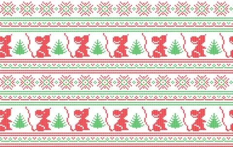Winter festive Christmas knitted pattern woolen knitted Stock Illustration