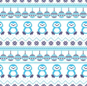 Winter festive Christmas knitted pattern woolen knitted Stock Illustration