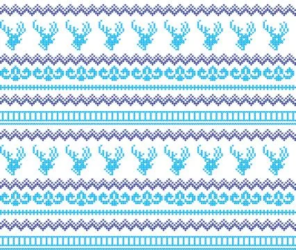 Winter festive Christmas knitted pattern woolen knitted Stock Illustration